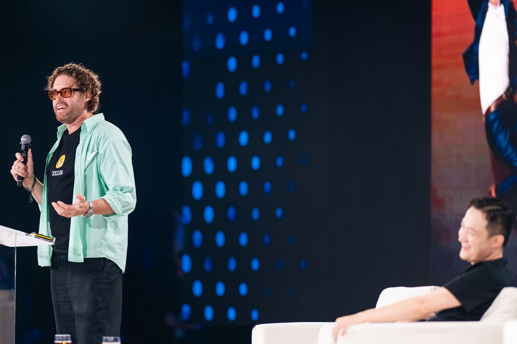 T.J. Miller mid-roast